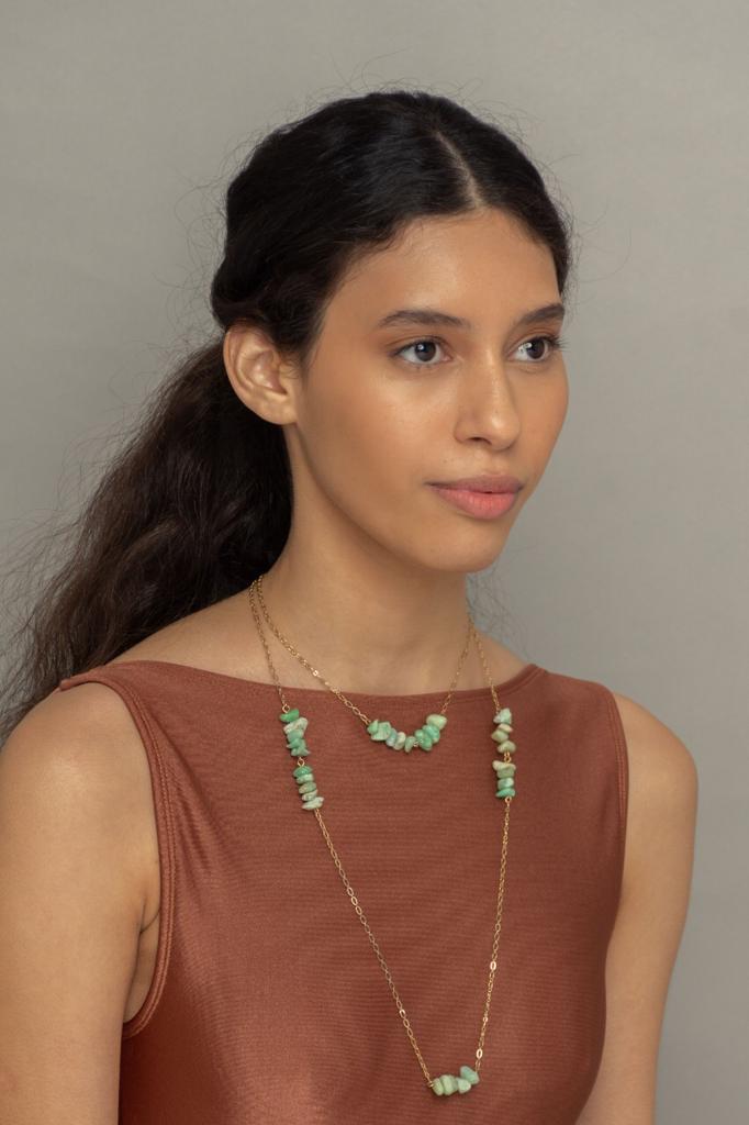 Colar Corrente Pedras