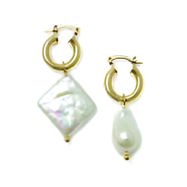 Brinco Pérola Assimétrico